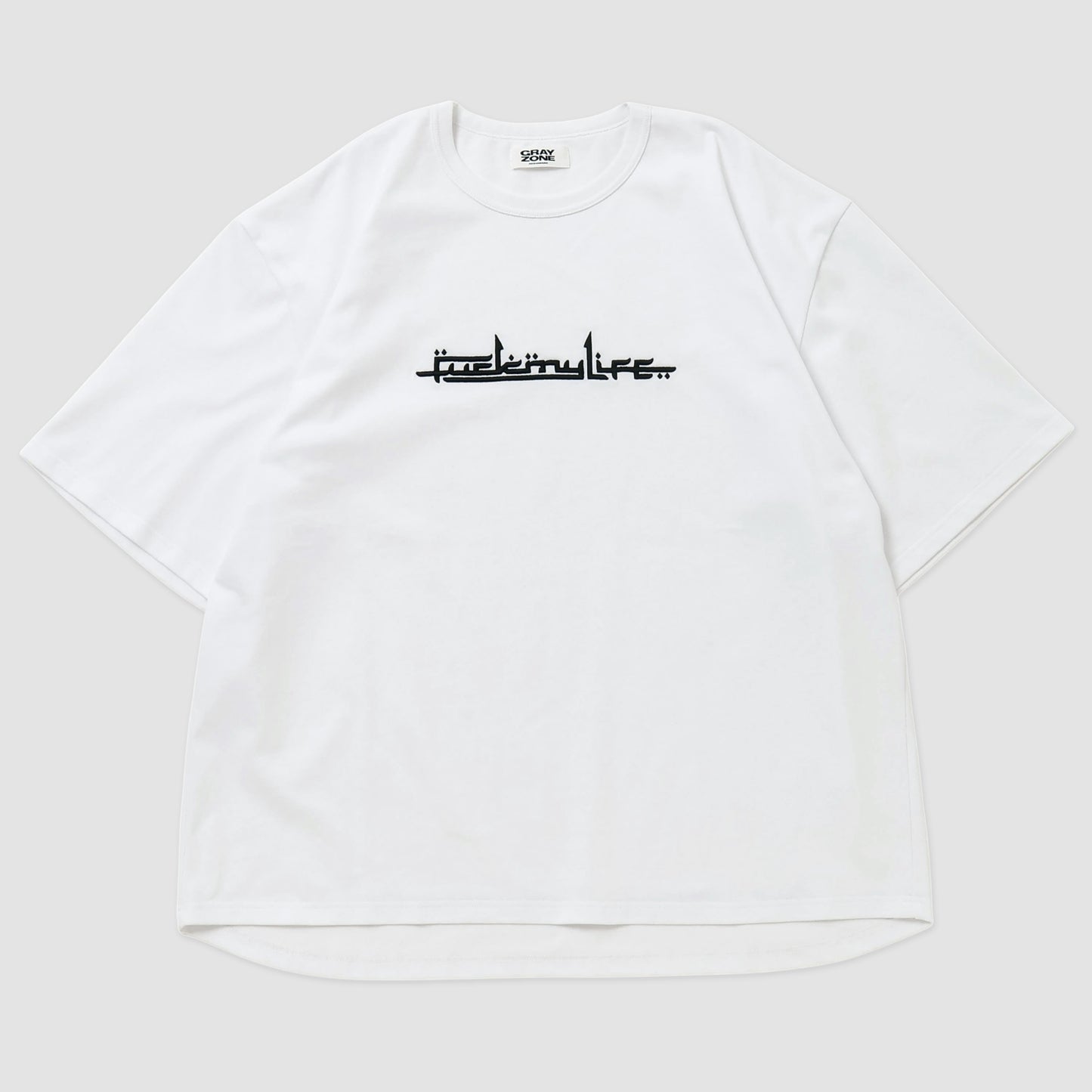 FML Embroidery T-shirt White×Black