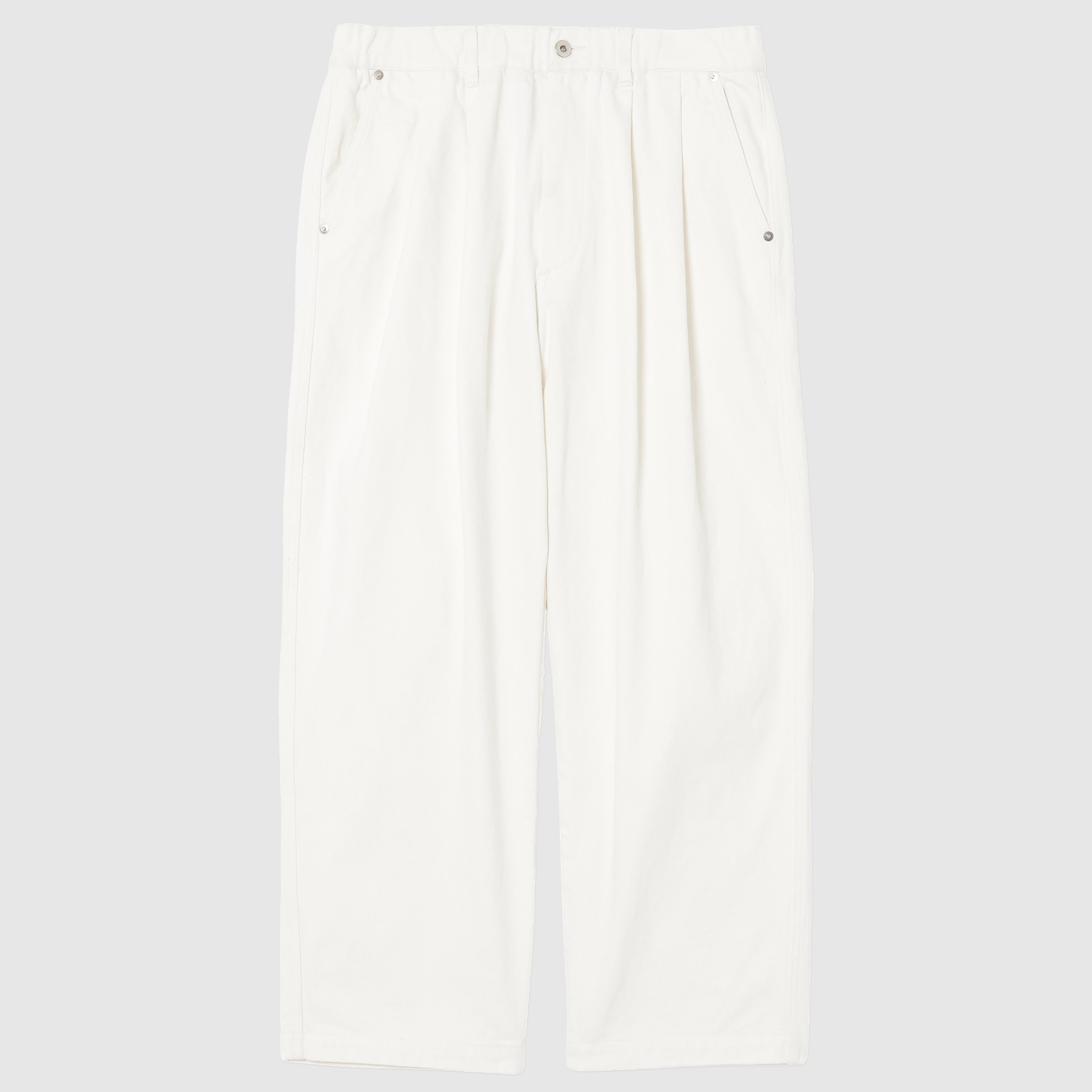 【HUECLOSET】★送料・関税込★String Two-Tuck Wide Pants Two Tuck Wide Pants White – GRAYZONE