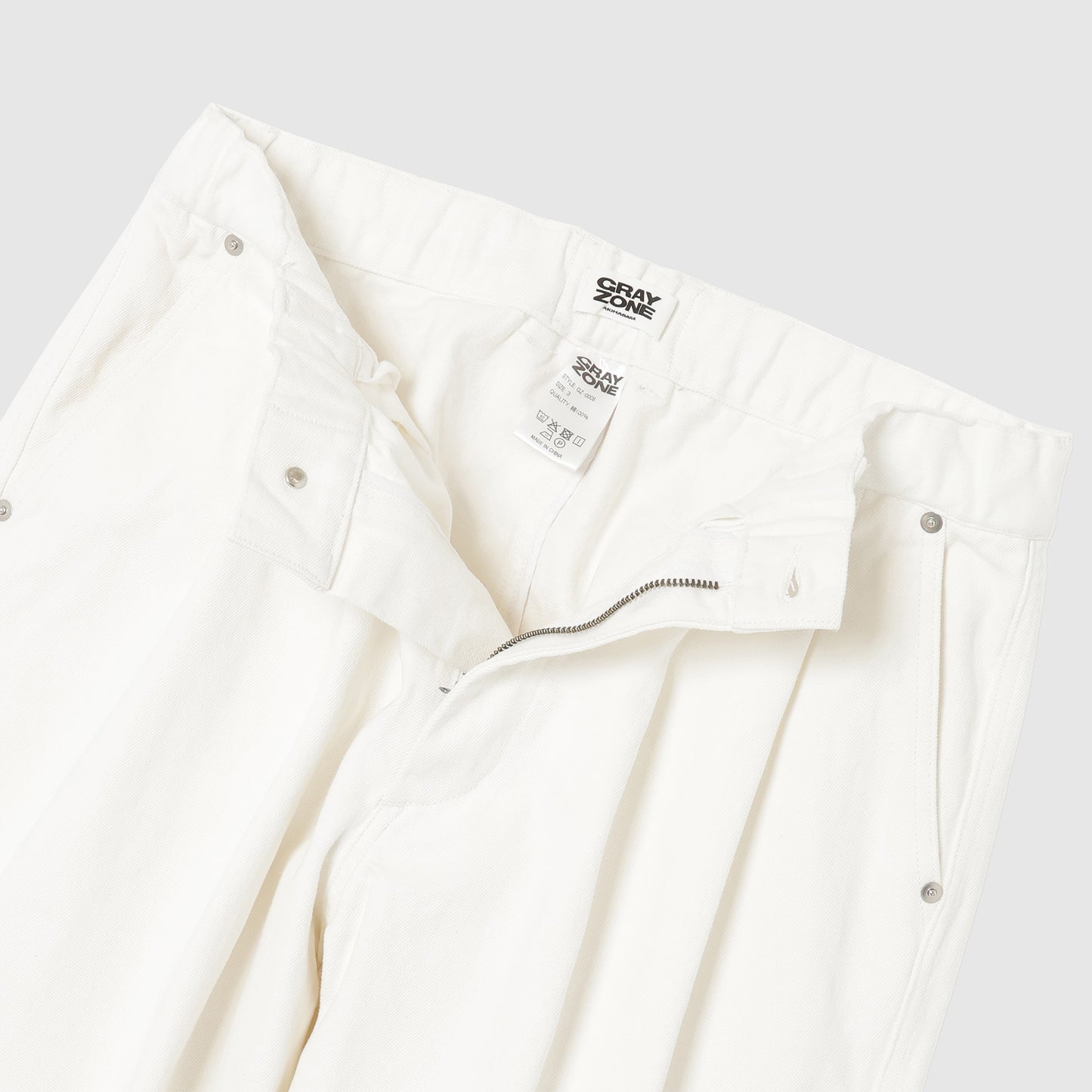 Two Tuck Wide Pants White