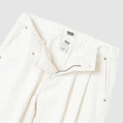 Two Tuck Wide Pants White